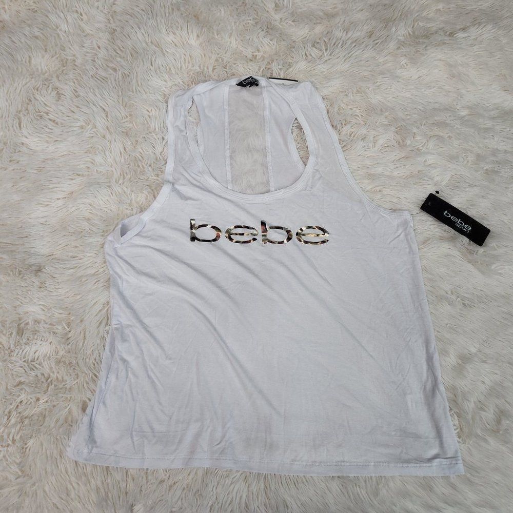 BEBE white sports tank top Size XL
